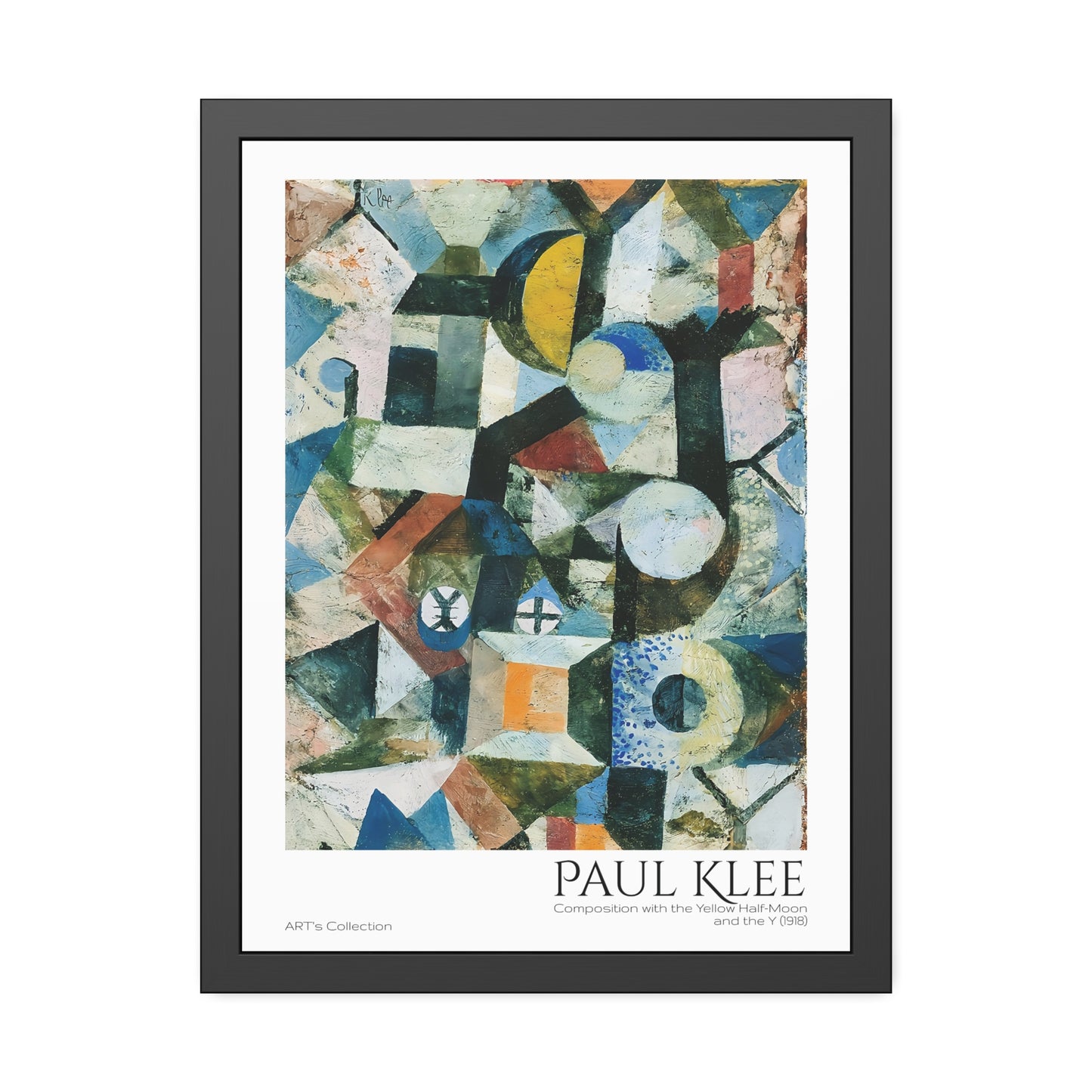 Composition with the Yellow Half-Moon and the Y (1918) by Paul Klee / Affiche Encadrée série ART's Collection