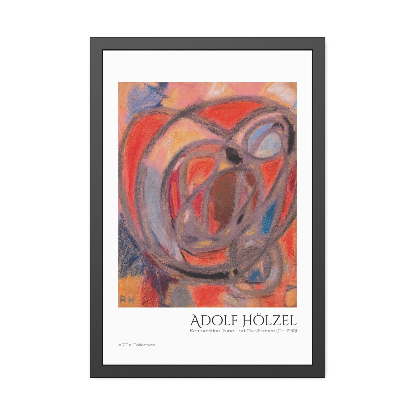Komposition Rund- und Ovalformen (Ca. 1930) by Adolf Hölzel / Affiche Encadrée série ART's Collection