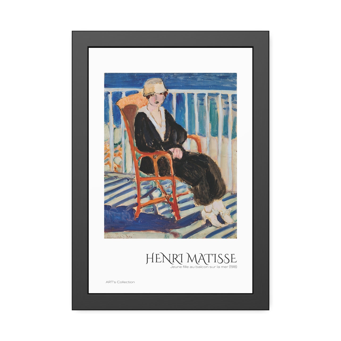 Jeune fille au balcon sur la mer (1918) by Henri Matisse / Affiche Encadrée série ART's Collection