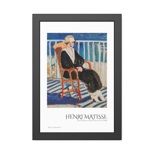 Jeune fille au balcon sur la mer (1918) by Henri Matisse / Affiche Encadrée série ART's Collection