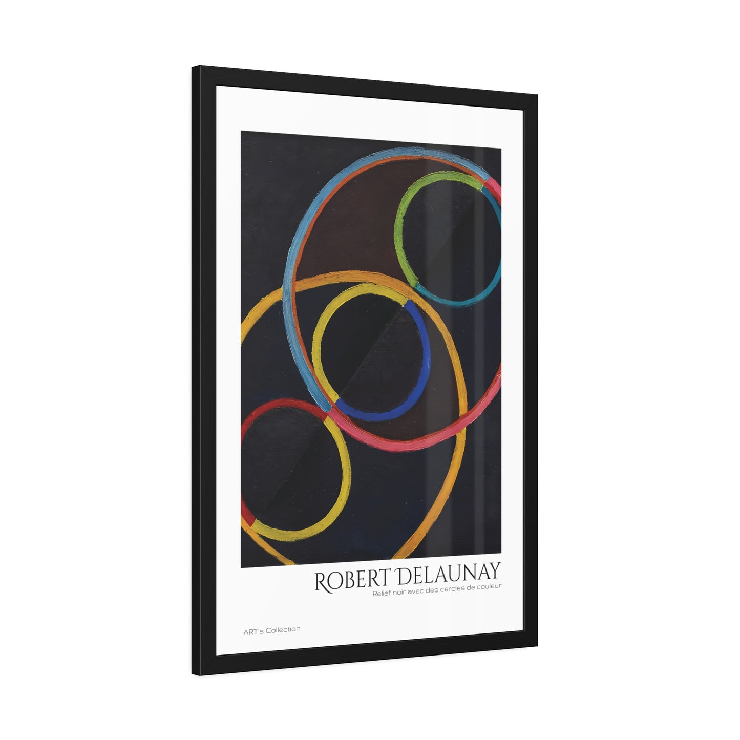 Relief noir avec des cercles de couleur by Robert Delaunay / Affiche Encadrée série ART's Collection