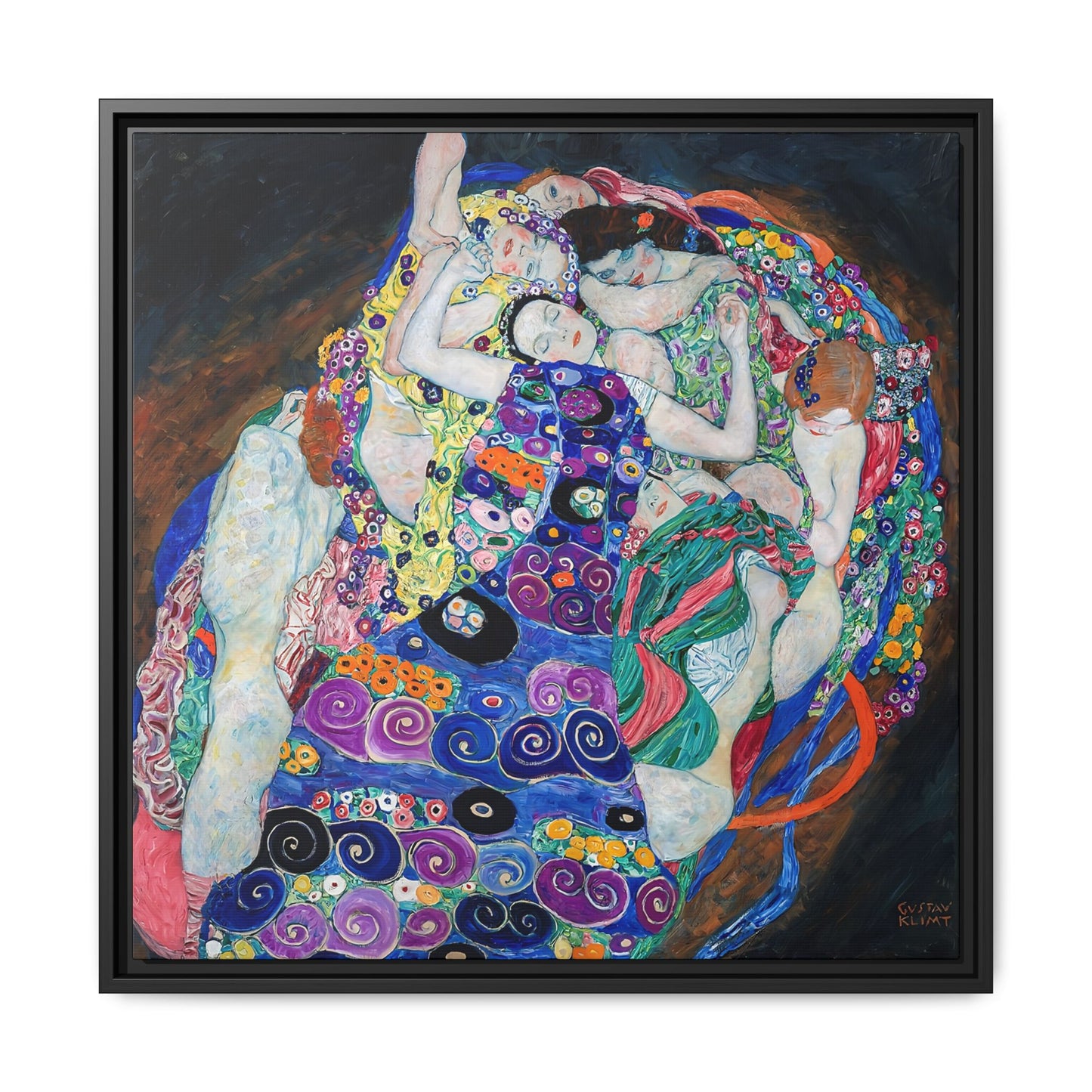 The Maiden (1913) by Gustav Klimt / Toile encadrée sur caisse américaine
