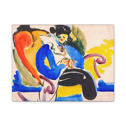 Calligraphic #2 Woman on Chair (1914-18) by Henry Lyman Saÿen / Reproduction Fine Art sur Toile / Flanc Large Epaisseur 3.2 cm - 1.25 inch