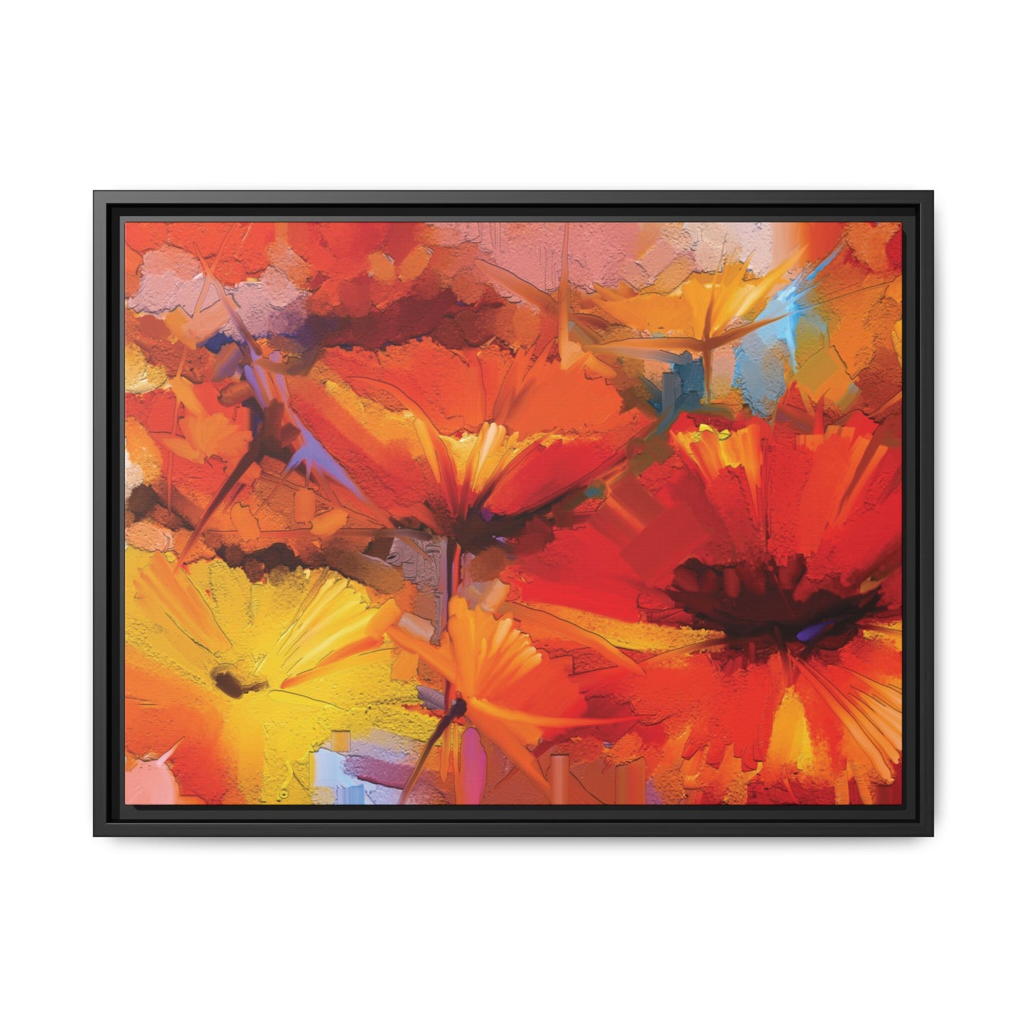 Tableau Floral Coquelicot "Série Sign Collections" / Toile encadrée sur caisse américaine