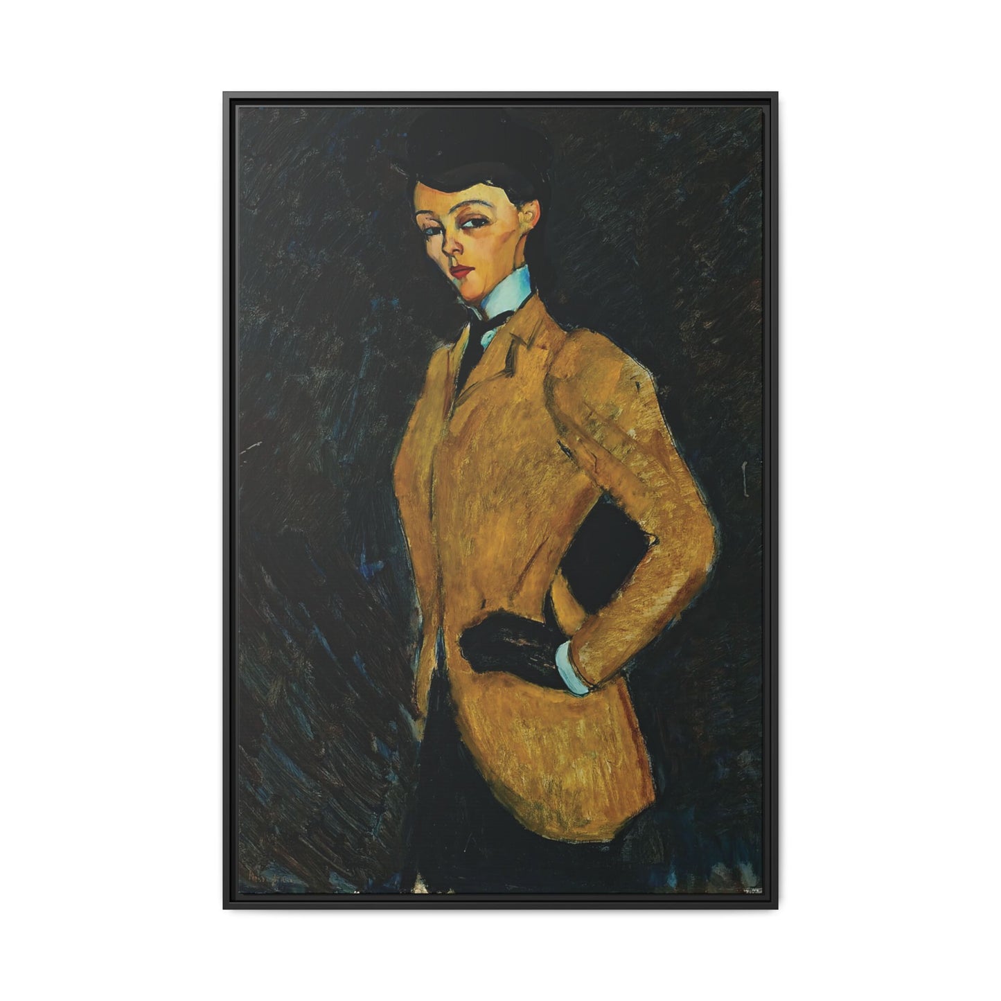 L'amazone (1909) by Amedeo Modigliani / Toile encadrée sur caisse américaine