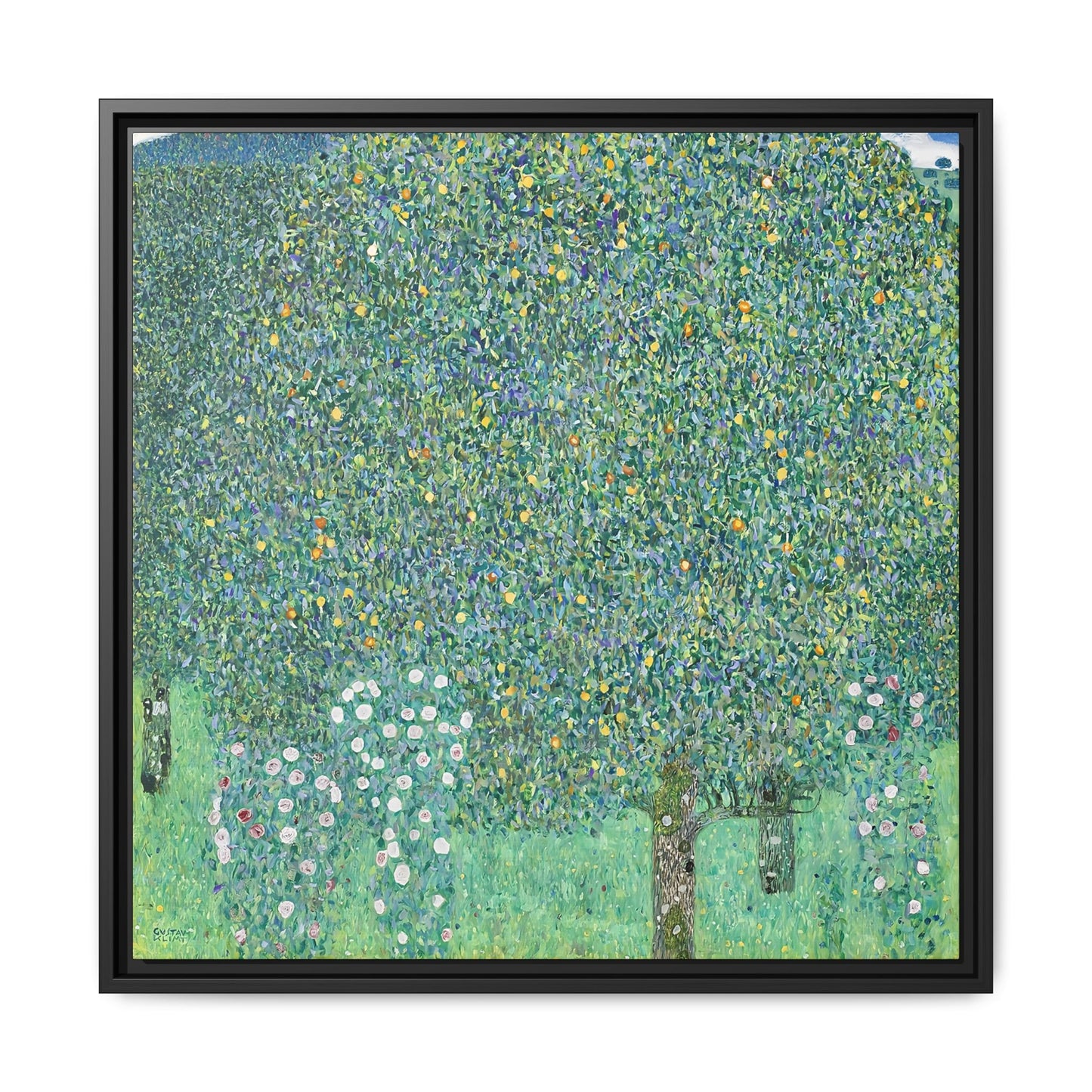 Rosebushes under the Trees (circa 1905) by Gustav Klimt / Toile encadrée sur caisse américaine