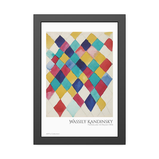 Farbstudie mit Rauten (1913) by Wassily Kandinsky / Affiche Encadrée série ART's Collection