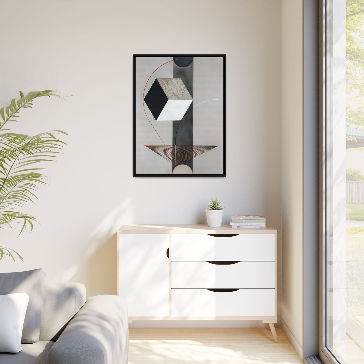 Proun 99 (ca. 1923-1925) by El Lissitzky / Toile encadrée sur caisse américaine