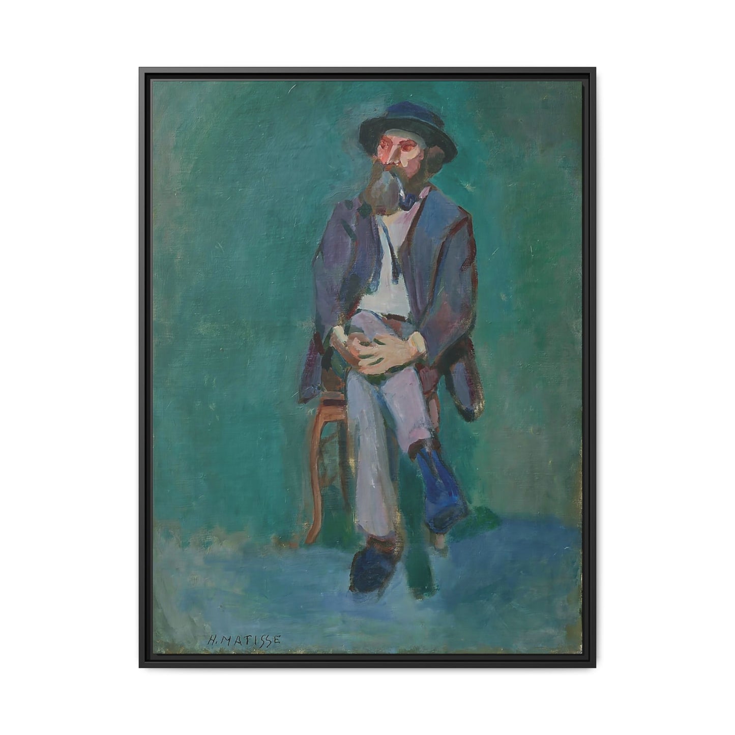 Homme assis (1900) by Henri Matisse / Toile encadrée sur caisse américaine