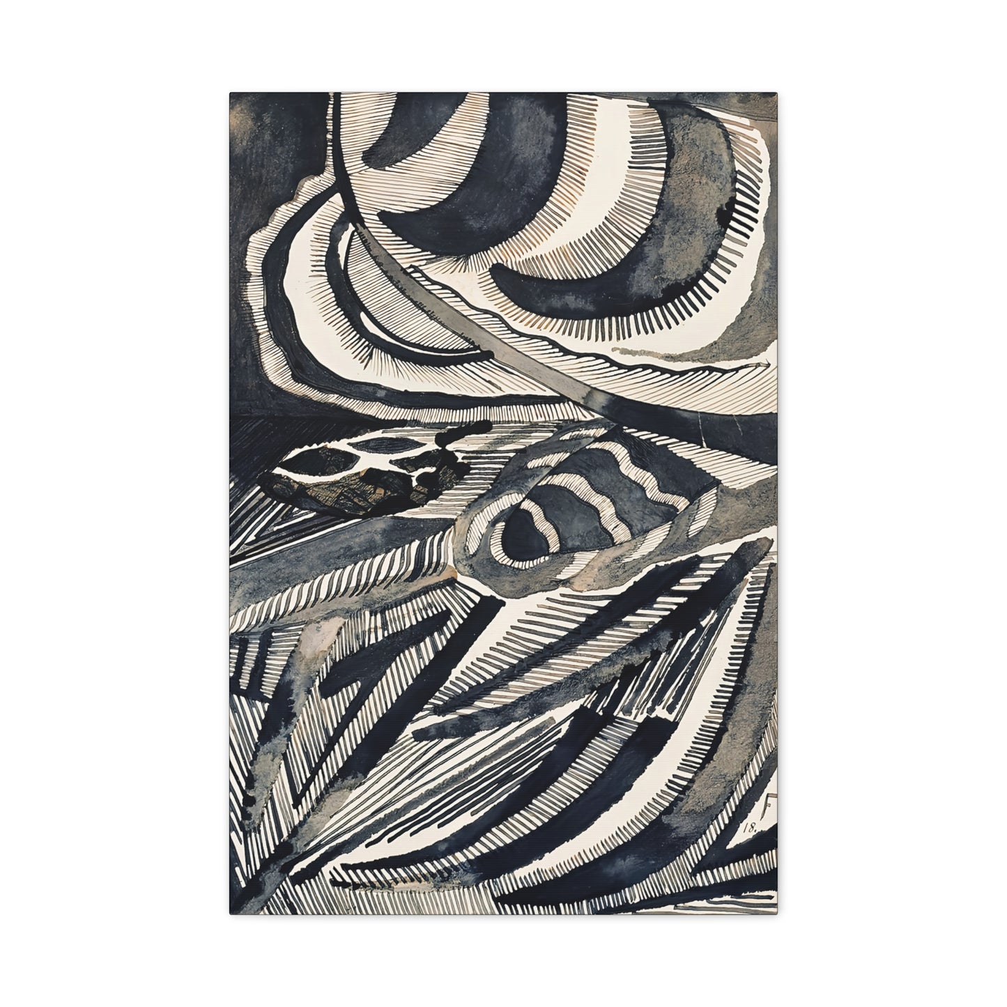 Landschaft (1918) by Otto Freundlich / Reproduction Fine Art sur Toile / Epaisseur 3.2 cm - 1.25 inch
