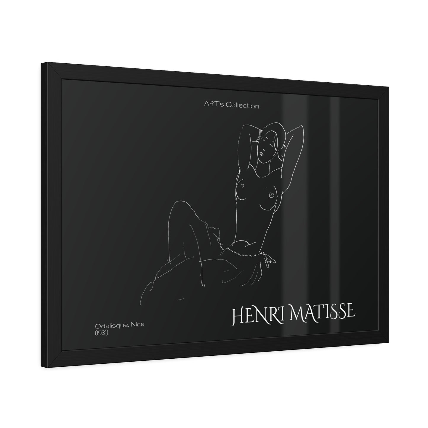 Odalisque, Nice (1931) black édition by Henry Matisse / Affiche Encadrée série ART's Collection