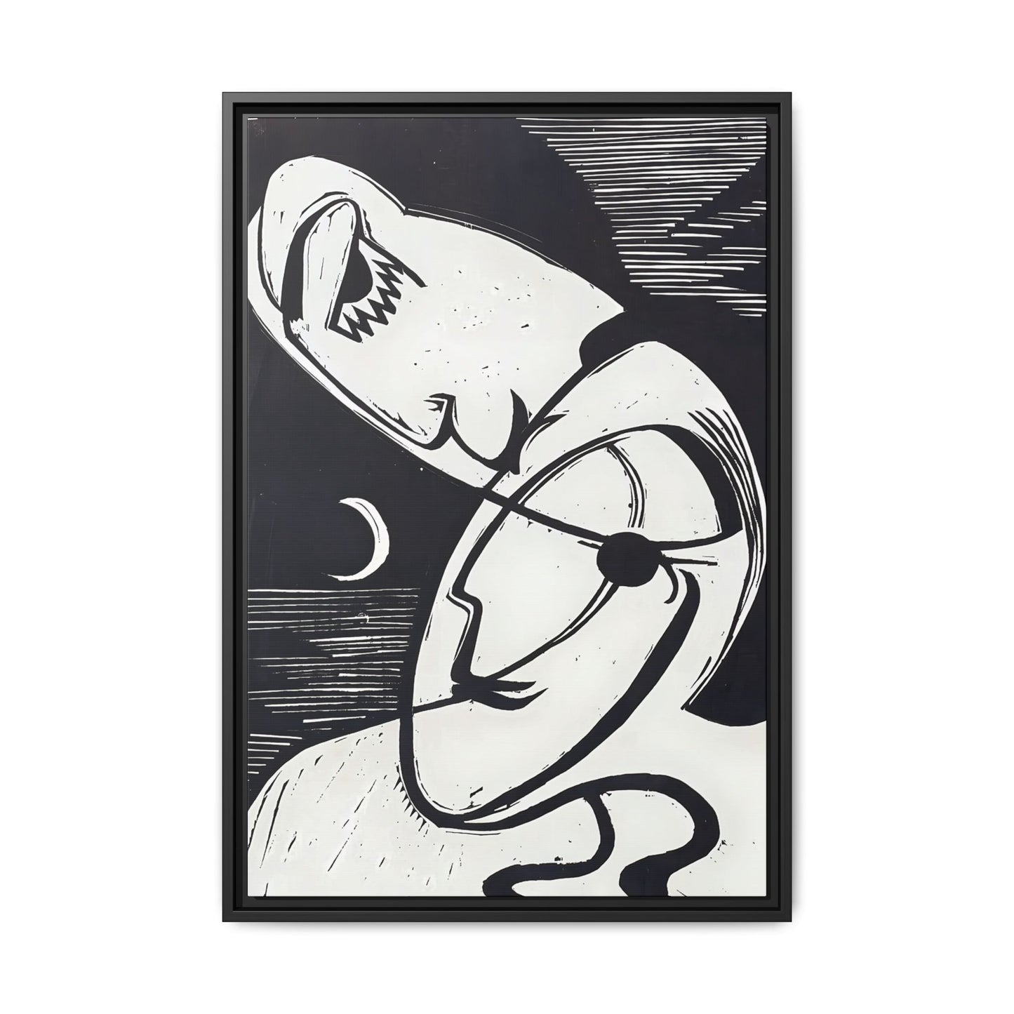 The Kiss (1930) by Ernst Ludwig Kirchner / Toile encadrée sur caisse américaine