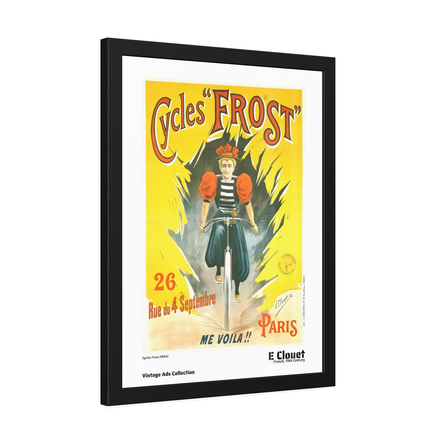 Cycles Frost (1894) by E Clouet / Affiche Encadrée Série Vintage Ads Collection