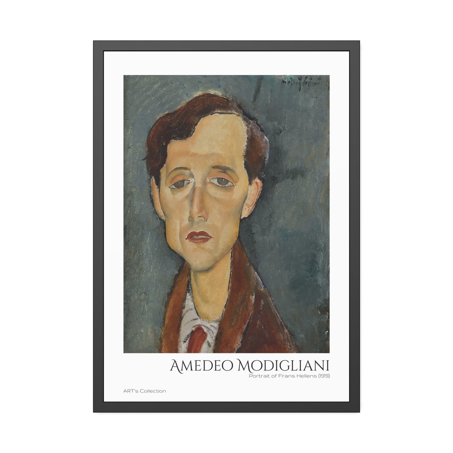 Portrait of Frans Hellens (1919) by Amedeo Modigliani / Affiche Encadrée série ART's Collection