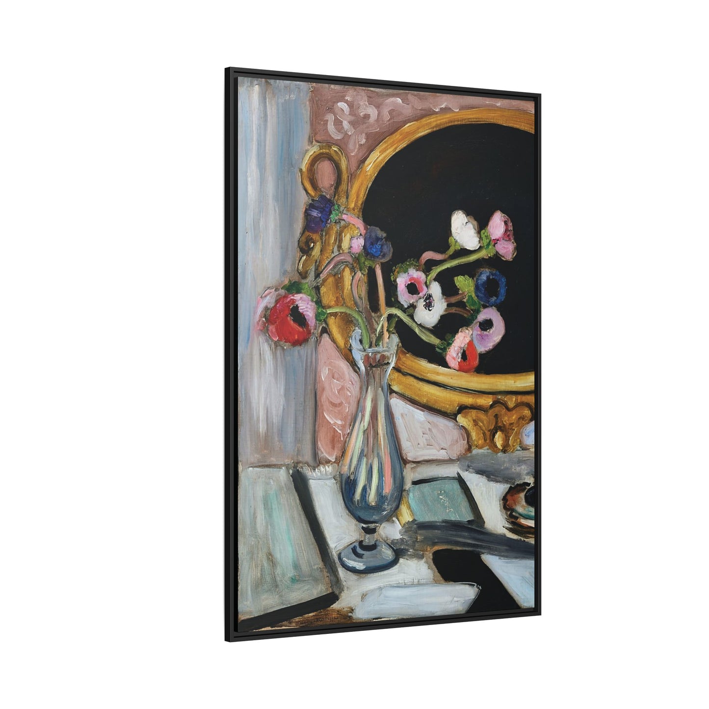 Anémones au miroir noir (1919) by Henri Matisse / Toile encadrée sur caisse américaine