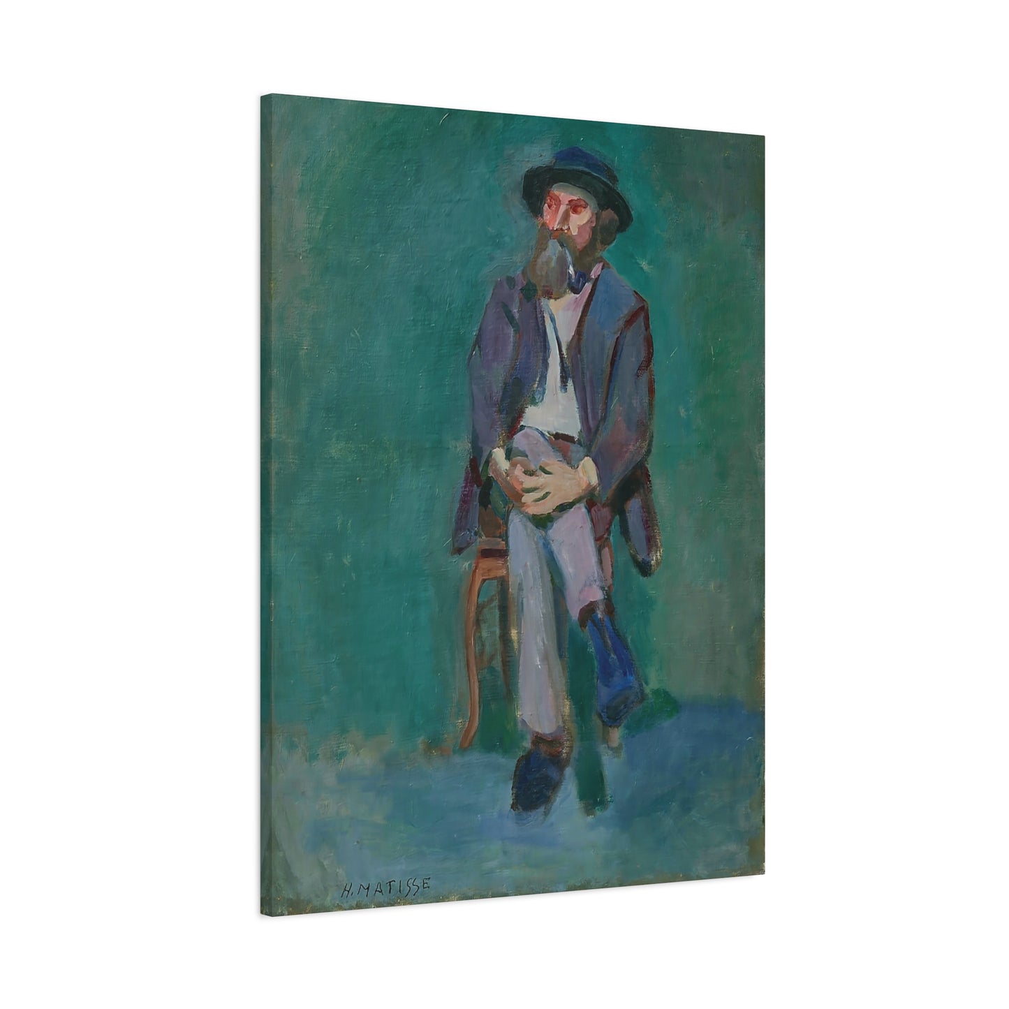 Homme assis (1900) by Henri Matisse / Reproduction Fine Art sur Toile / Epaisseur 3.2 cm - 1.25 inch