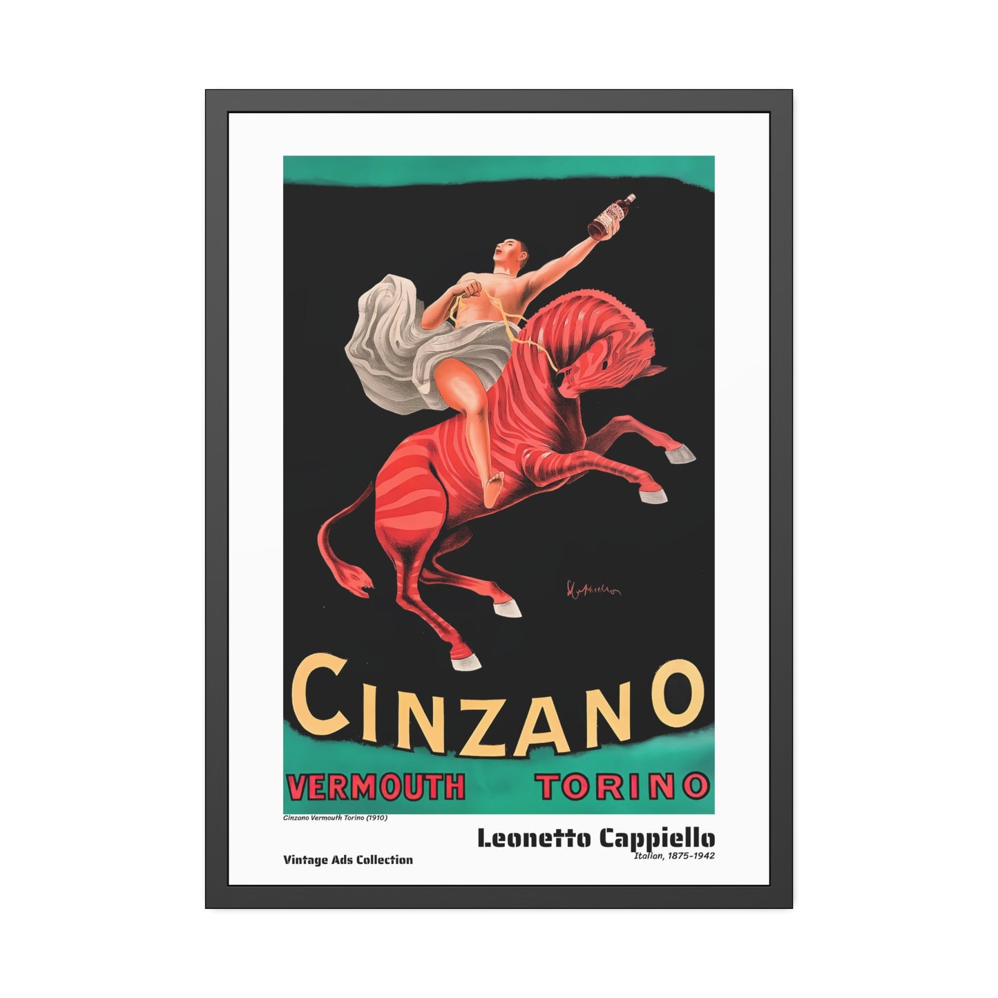 Cinzano Vermouth Torino (1910) by Leonetto Cappiello / Affiche Encadrée Série Vintage Ads Collection