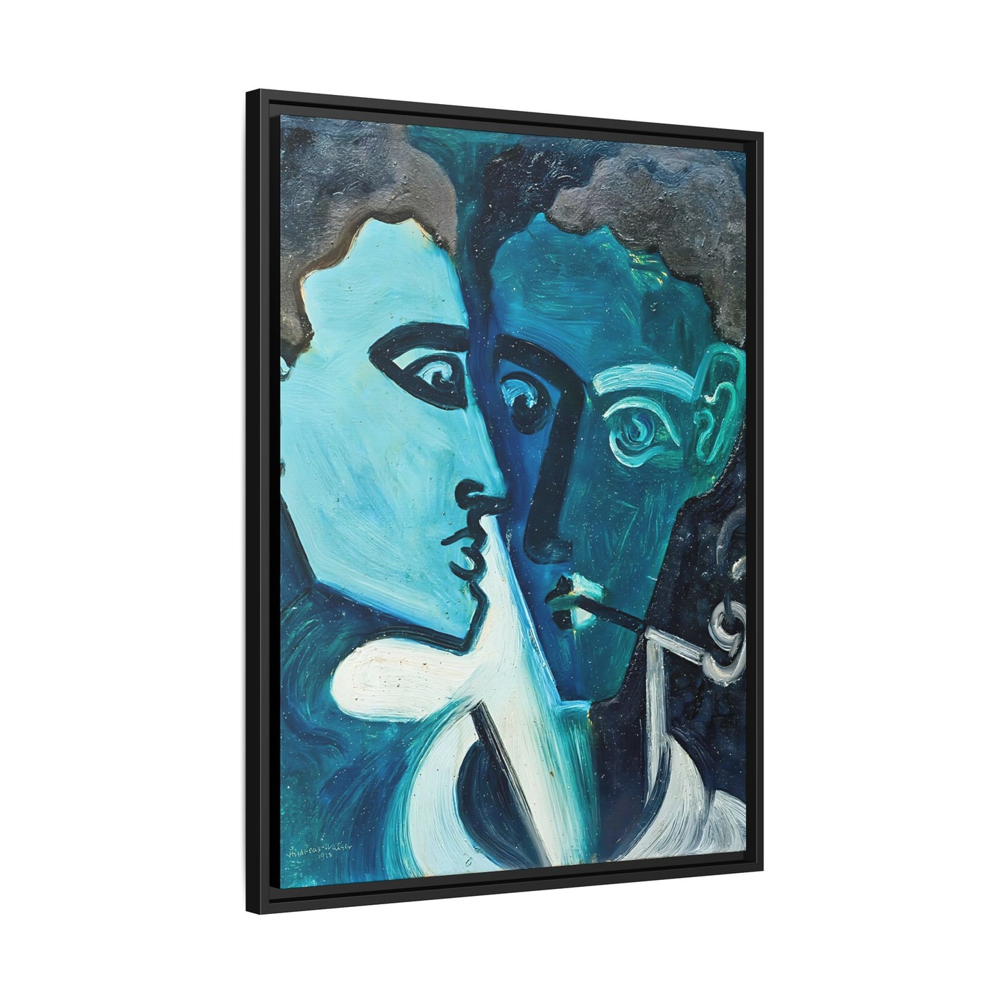Doppelportrait (1928) by Andreas Walser / Toile encadrée sur caisse américaine
