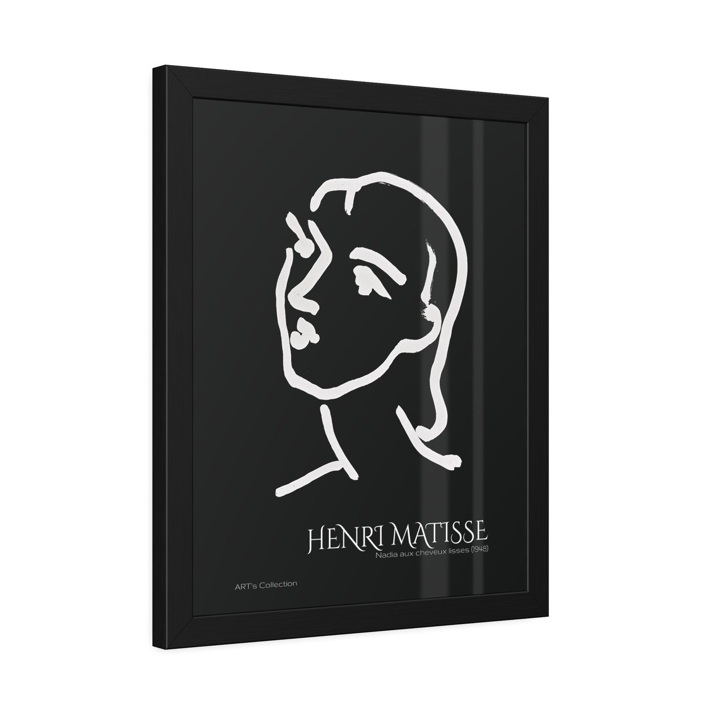 Nadia aux cheveux lisses (1948) black édition by Henri Matisse / Affiche Encadrée série ART's Collection