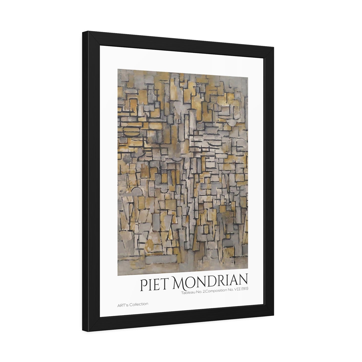 Tableau No. 2,Composition No. VII (1913) by Piet Mondrian / Affiche Encadrée série ART's Collection