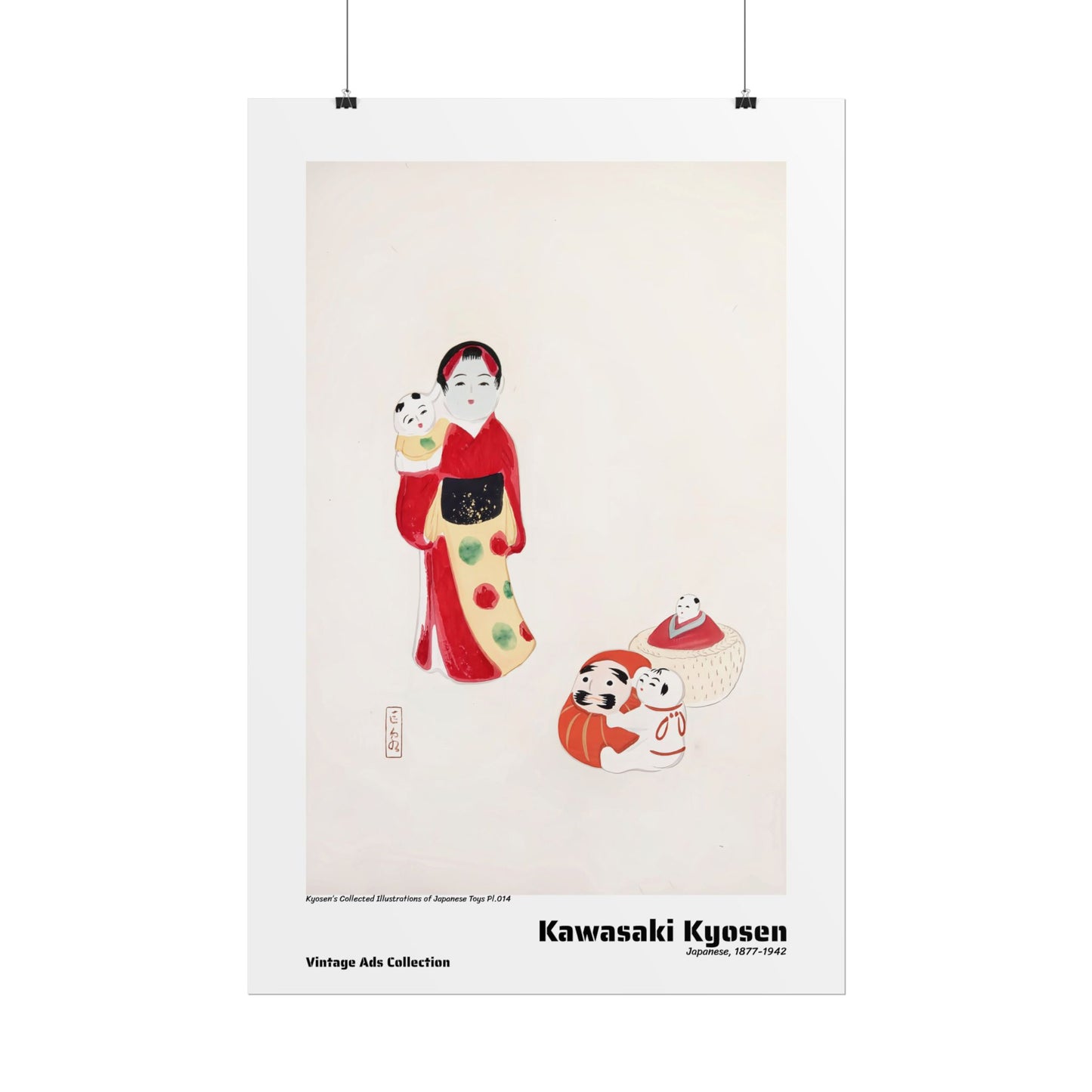 Kyosen's Collected Illustrations of Japanese Toys Pl.014 (1919) by Kawasaki Kyosen / Affiche imprimée - Série Vintage Ads Collection