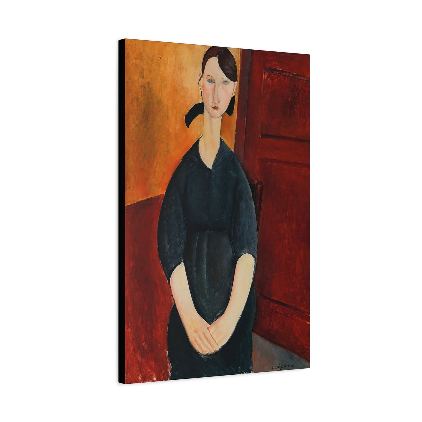 Portrait of Paulette Jourdain (1919) by Amedeo Modigliani / Reproduction Fine Art sur Toile / Flanc Large Epaisseur 3.2 cm - 1.25 inch