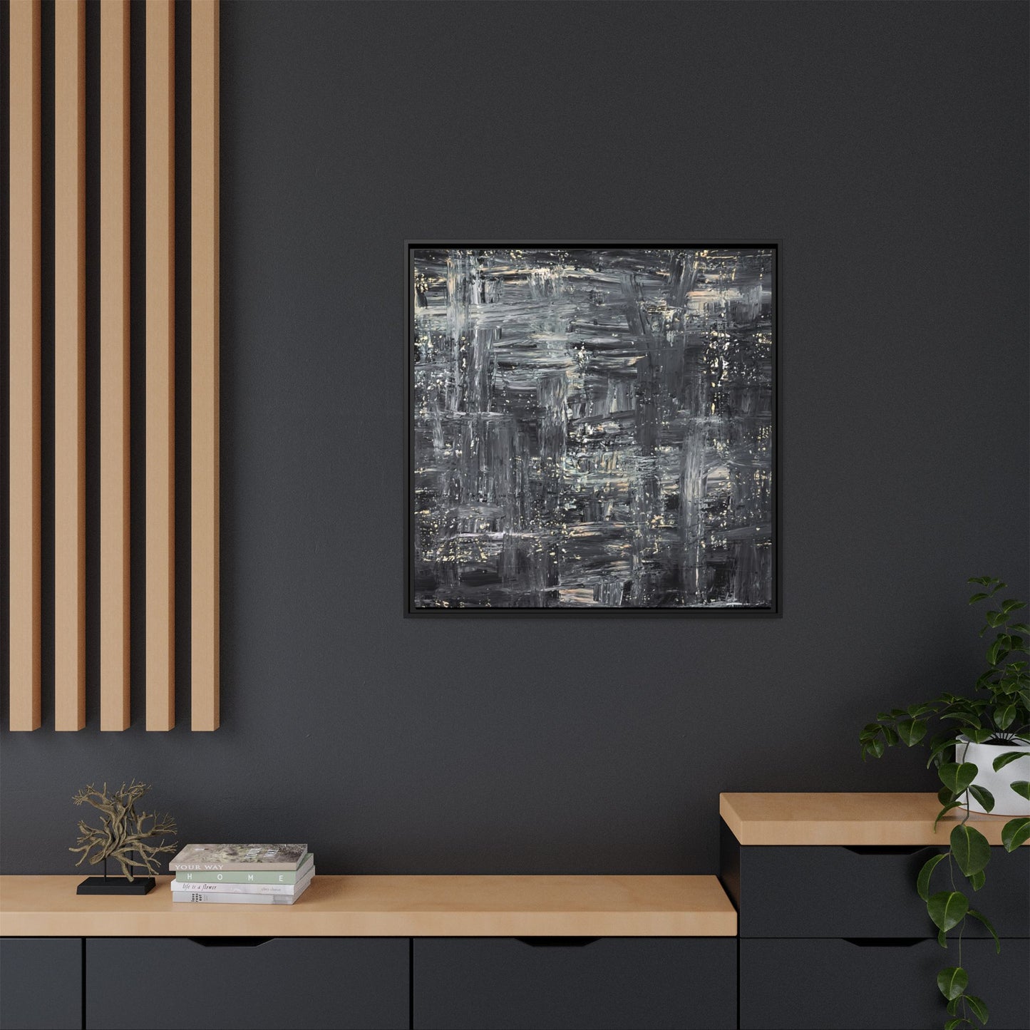 Tableau Intemporel Ardoise Doré "Série Sign Collections" / Toile encadrée sur caisse américaine