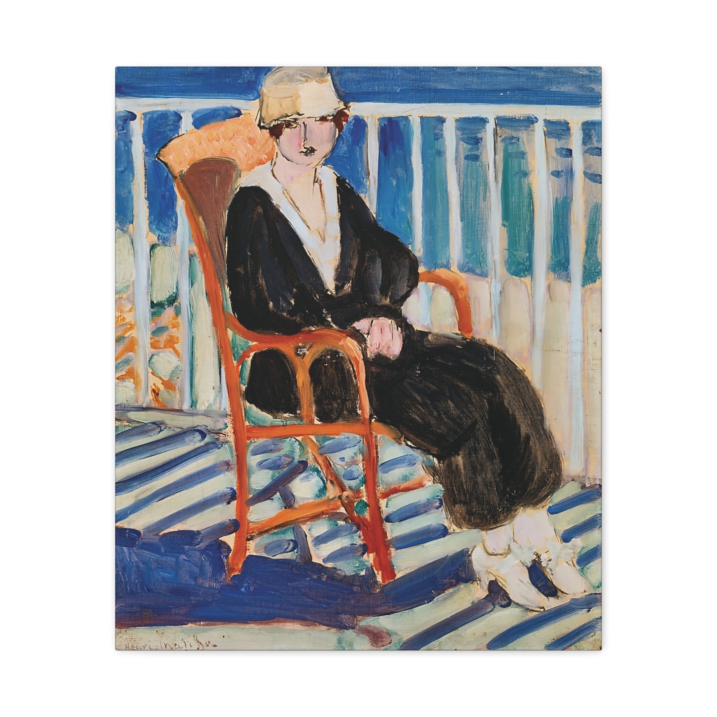Jeune fille au balcon sur la mer (1918) by Henri Matisse / Reproduction Fine Art sur Toile / Epaisseur 3.2 cm - 1.25 inch