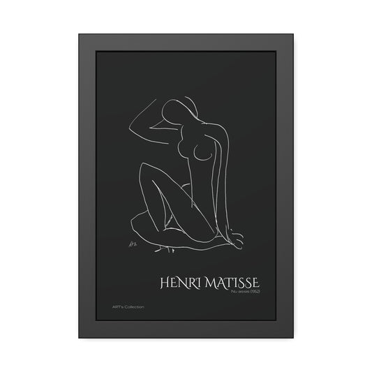 Nu assis (1952) black édition by Henri Matisse / Affiche Encadrée série ART's Collection
