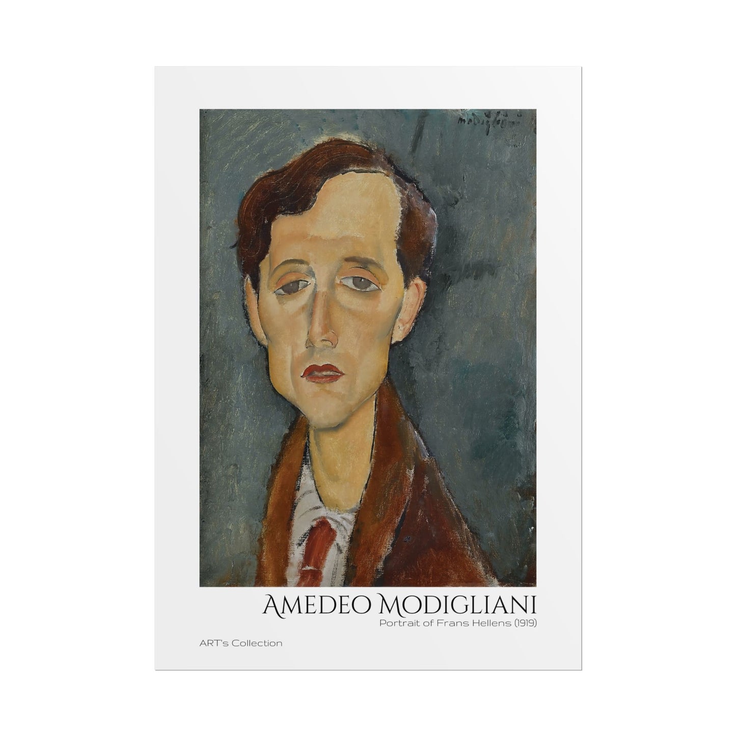 Portrait of Frans Hellens (1919) by Amedeo Modigliani / Affiche imprimée - Série ART's Collection