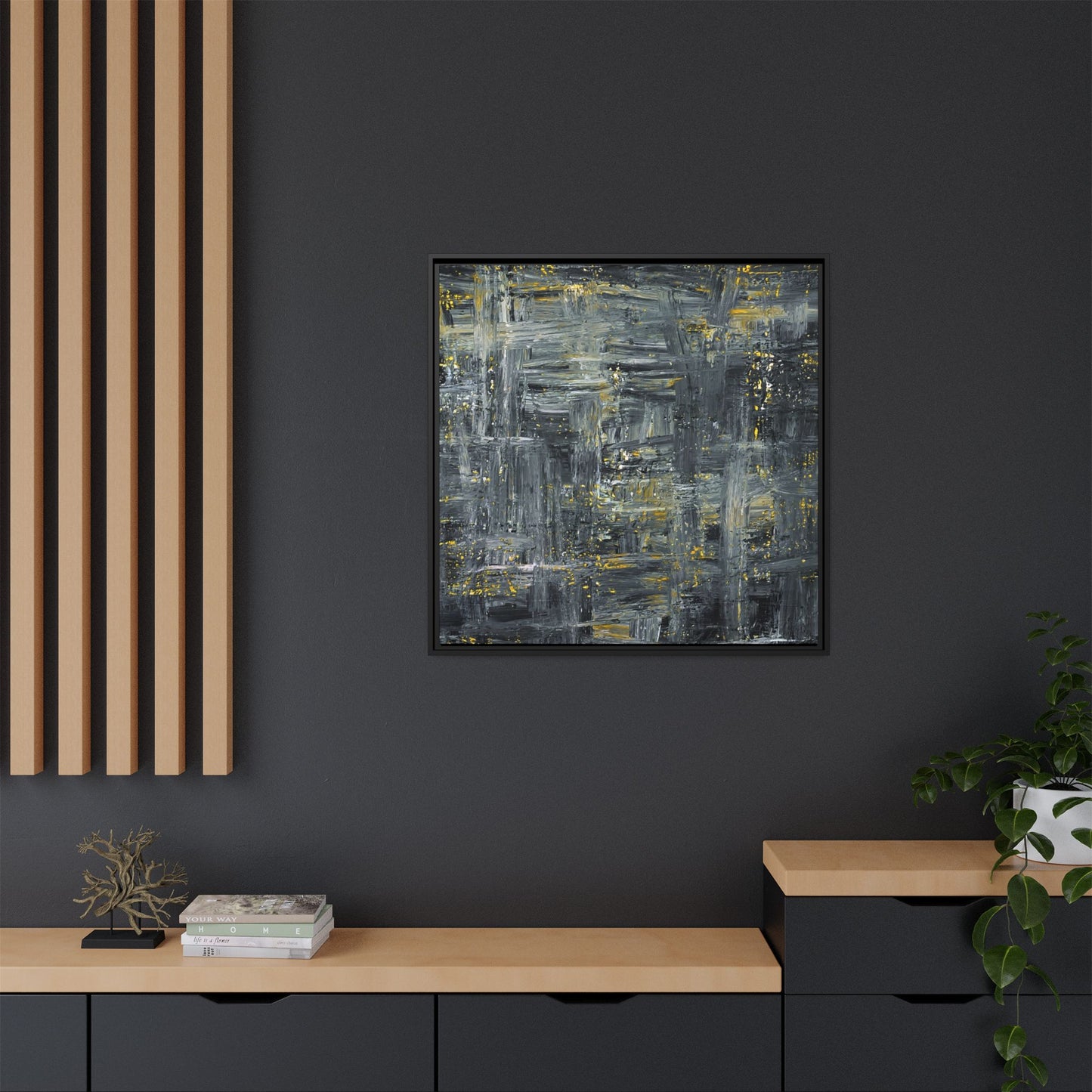 Tableau Intemporel Anthracite Impérial "Série Sign Collections" / Toile encadrée sur caisse américaine