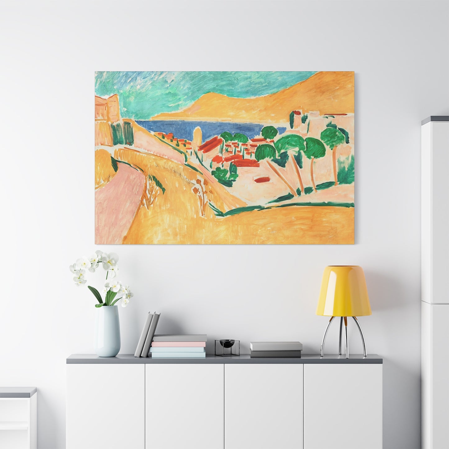 Collioure en août (autour de 1911) by Henri Matisse / Reproduction Fine Art sur Toile / Flanc Large Epaisseur 3.2 cm - 1.25 inch