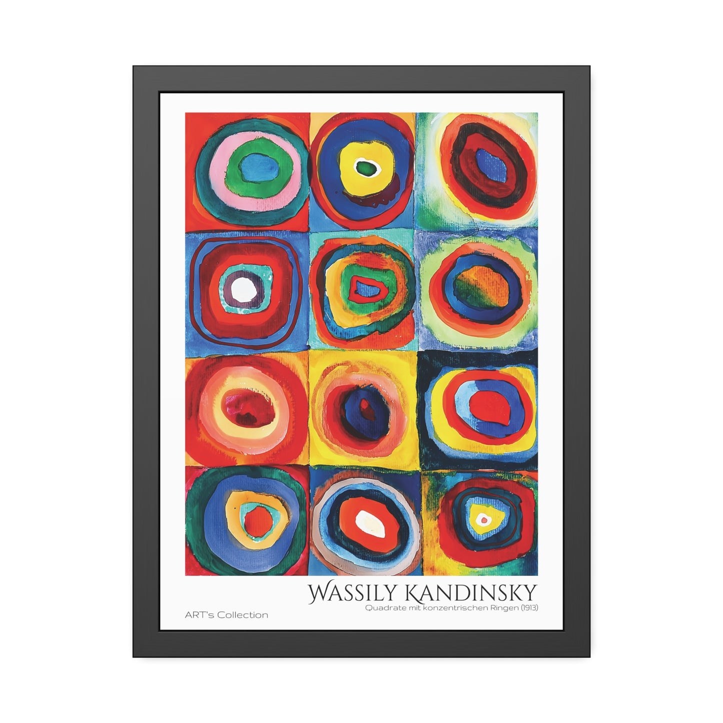 Quadrate mit konzentrischen Ringen (1913) by Wassily Kandinsky / Affiche Encadrée série ART's Collection