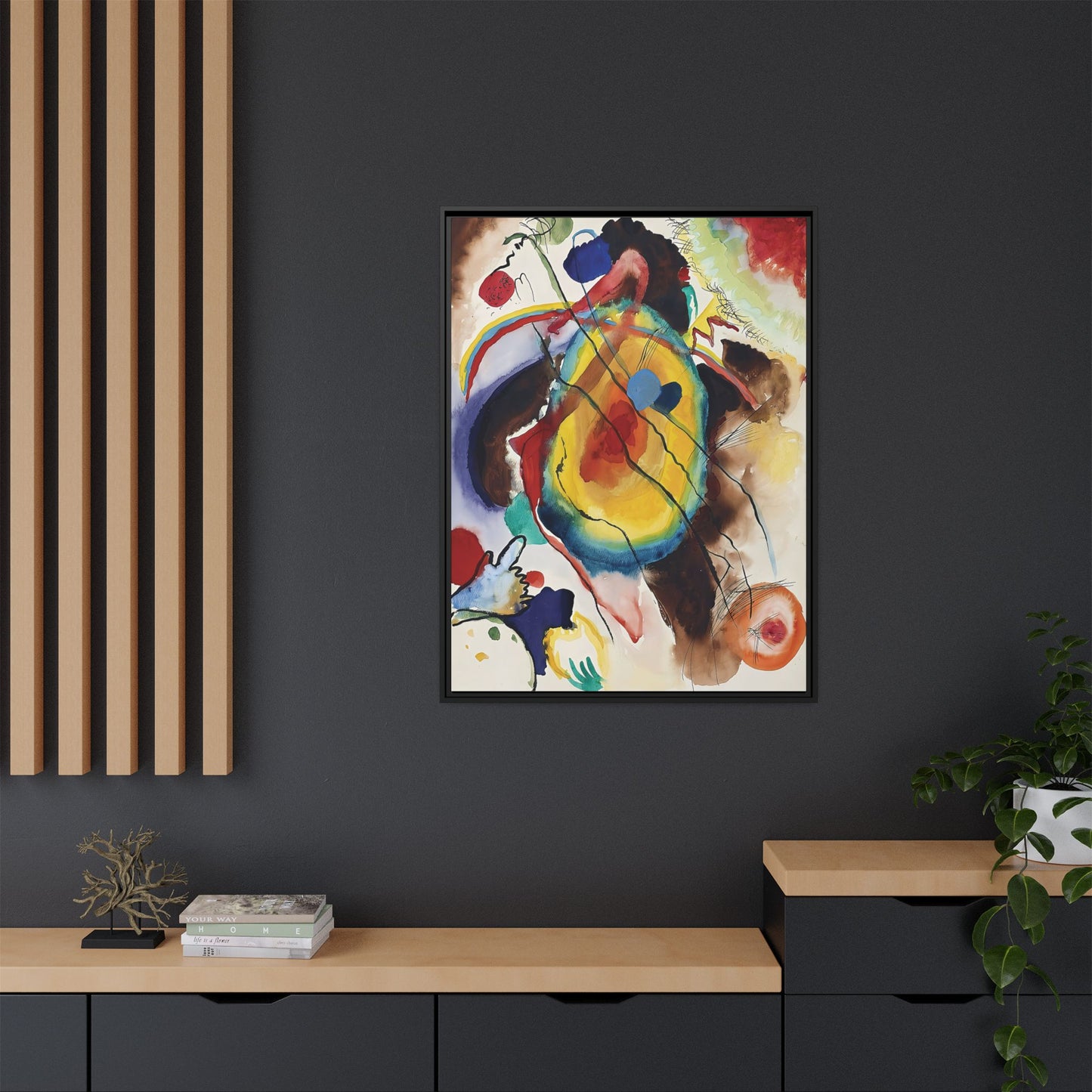 Entwurf zu einem Wandbild für Edwin R. Campbell by Wassily Kandinsky (1914) by Wassily Kandinsky / Toile encadrée sur caisse américaine