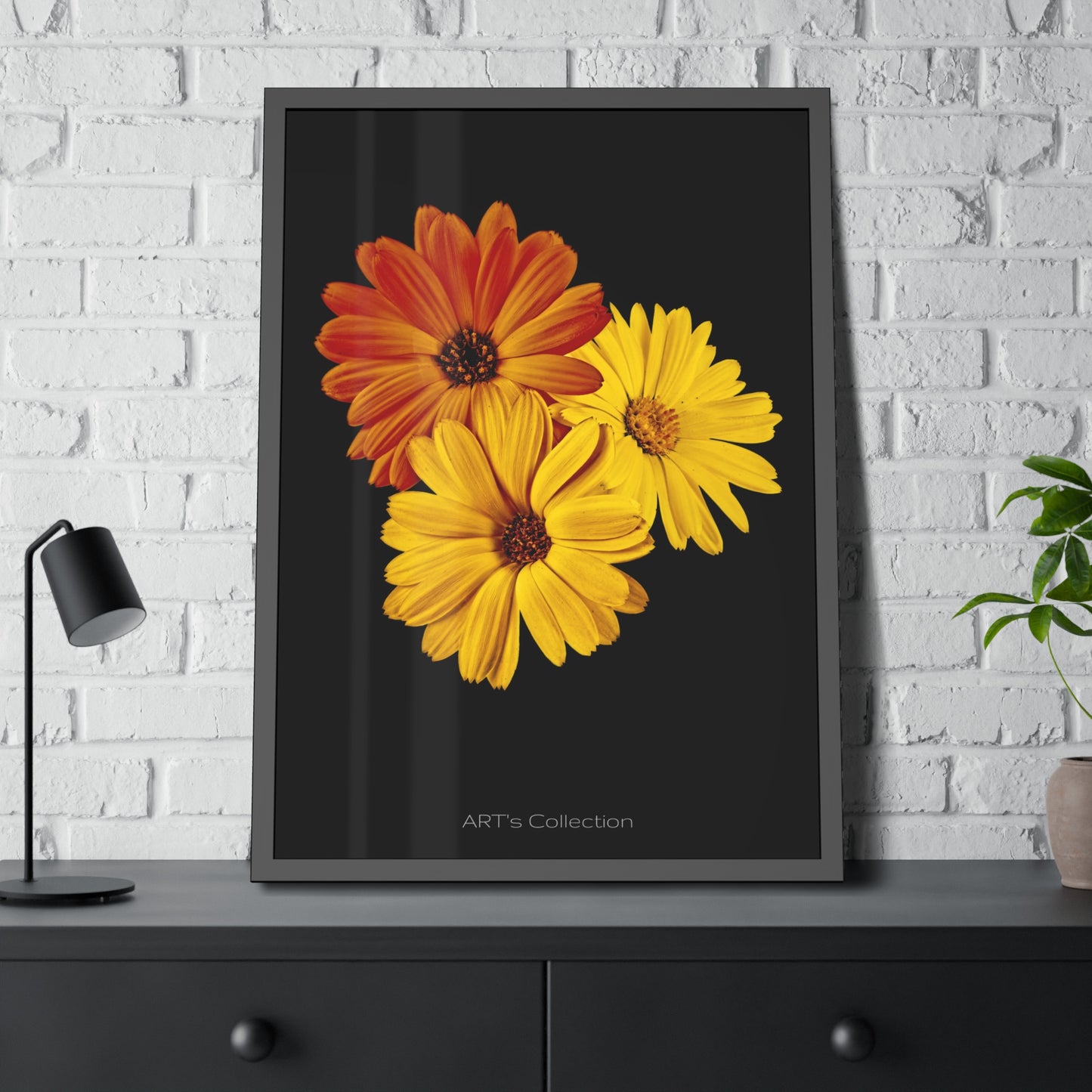 Collection Signature "FLORAL Numéro 4" sur Affiche Encadrée série ART's Collection