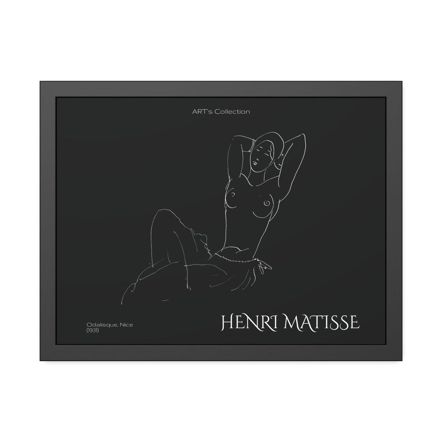 Odalisque, Nice (1931) black édition by Henry Matisse / Affiche Encadrée série ART's Collection