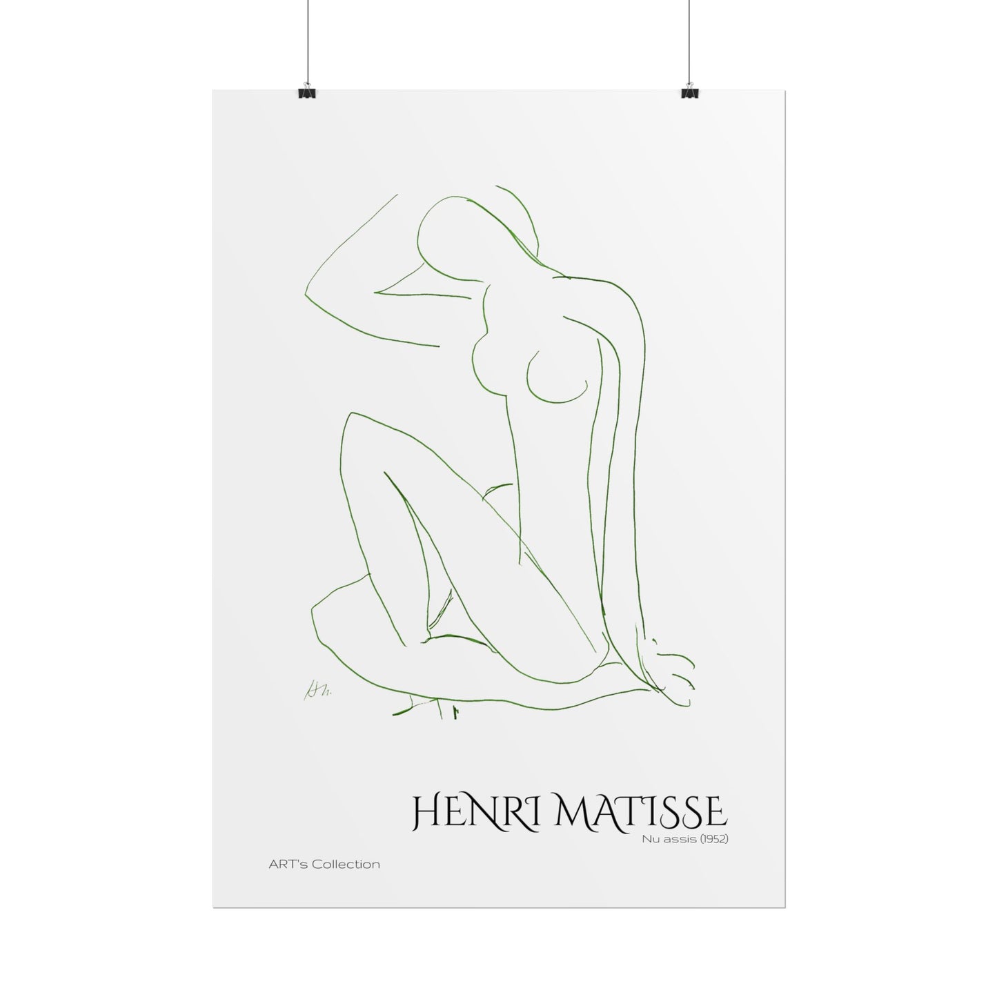 Nu assis (1952) version verte by Henri Matisse / Affiche imprimée - Série ART's Collection