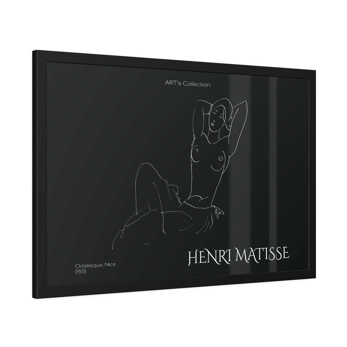 Odalisque, Nice (1931) black édition by Henry Matisse / Affiche Encadrée série ART's Collection