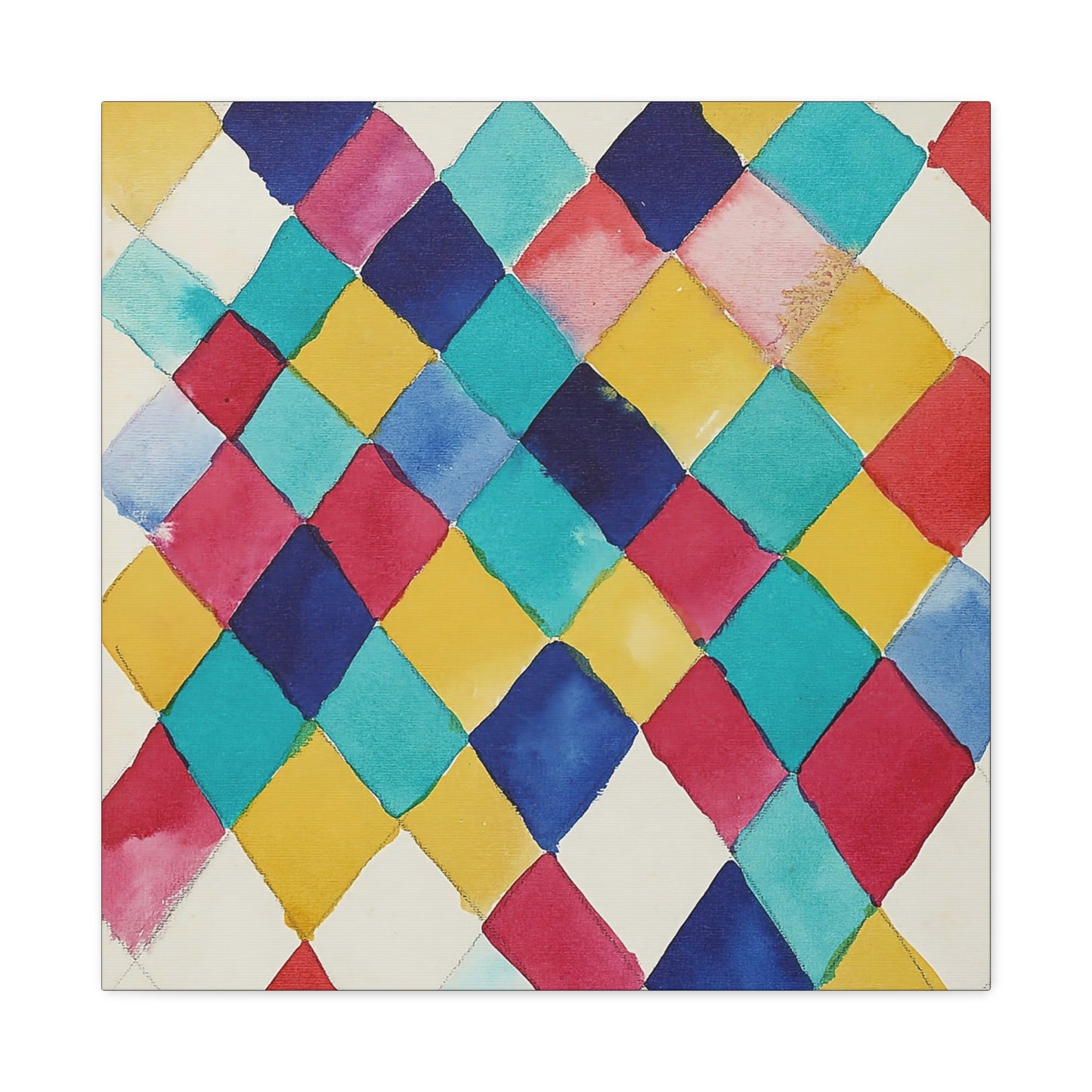 Farbstudie mit Rauten (1913) by Wassily Kandinsky / Reproduction Fine Art sur Toile / Epaisseur 3,2cm - 1'25 po