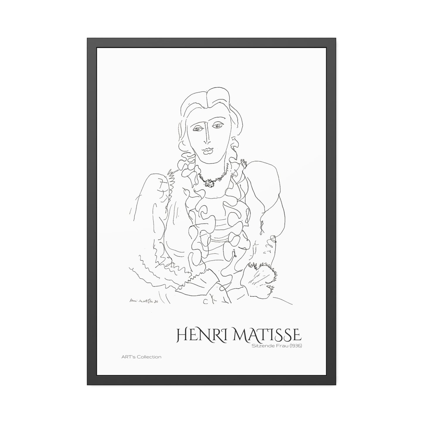 Sitzende Frau (1936) by Henri Matisse / Affiche Encadrée série ART's Collection