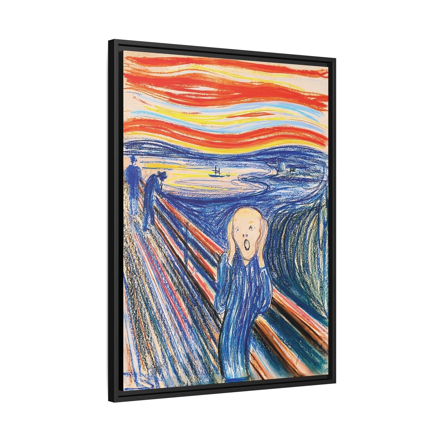 The Scream (1895) color version by Edvard Munch / Toile encadrée sur caisse américaine