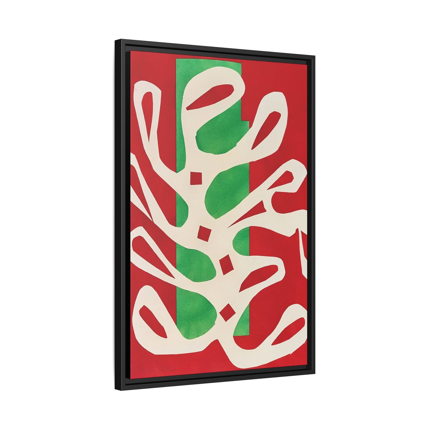 Henri Matisse / Algue blanche sur fond rouge et vert (1947) / Toile encadrée sur caisse américaine