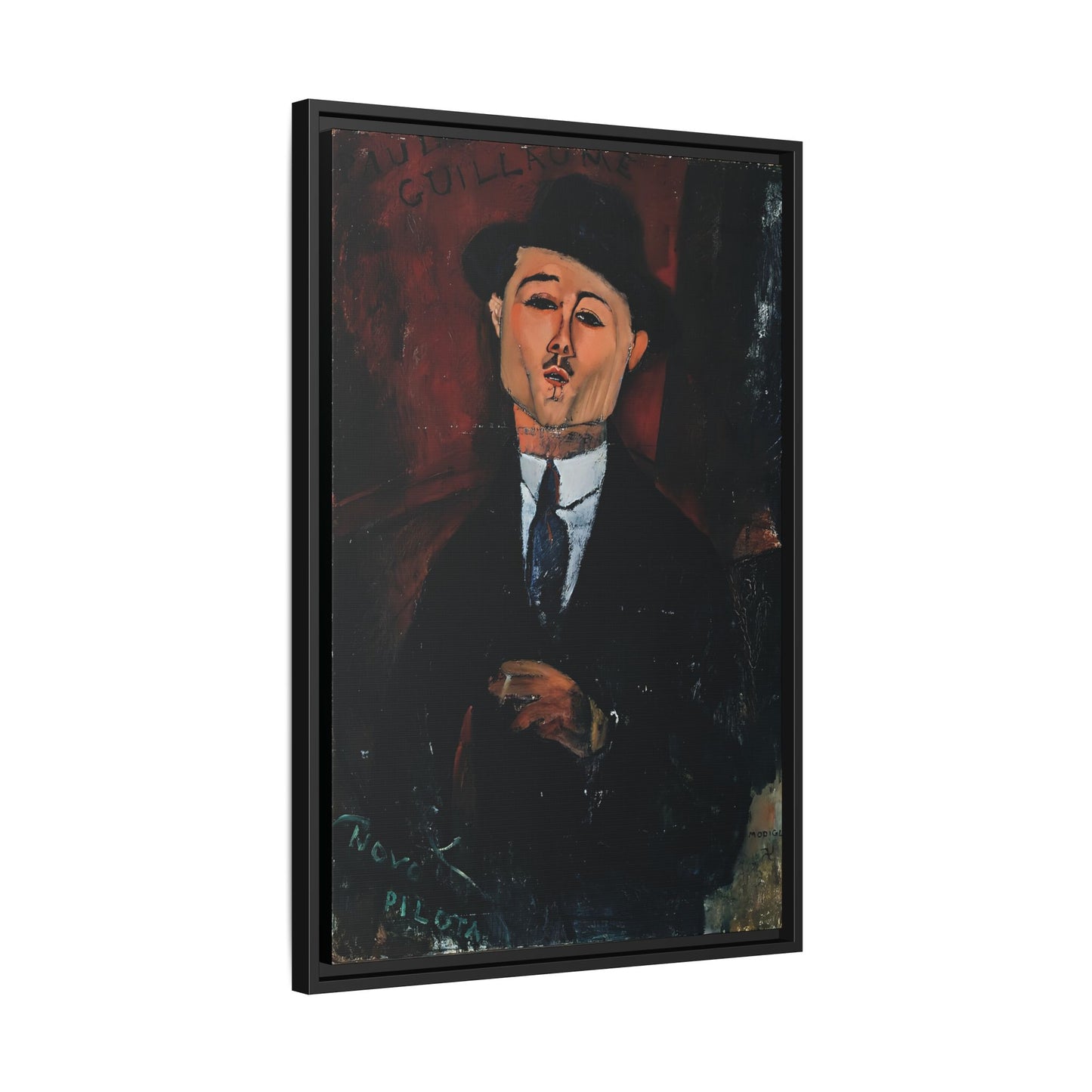 Paul Guillaume, Novo Pilota (1915) by Amedeo Modigliani / Toile encadrée sur caisse américaine