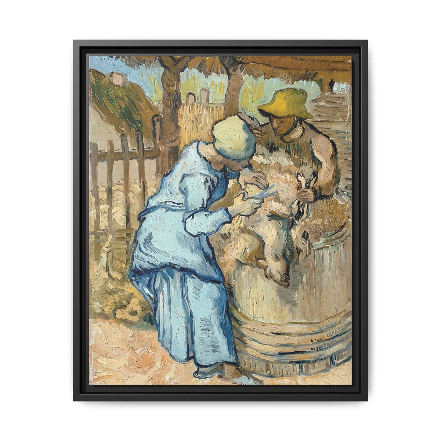 The Sheep-Shearer (After Millet) by Vincent van Gogh / Toile encadrée sur caisse américaine