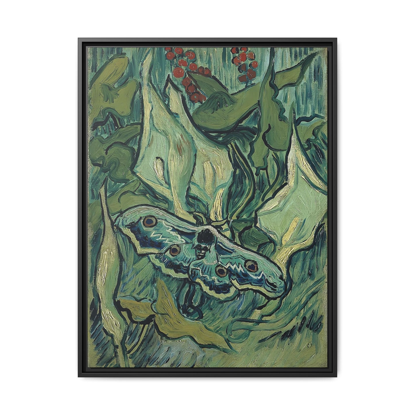 Emperor moth (1889) by Vincent van Gogh / Toile encadrée sur caisse américaine