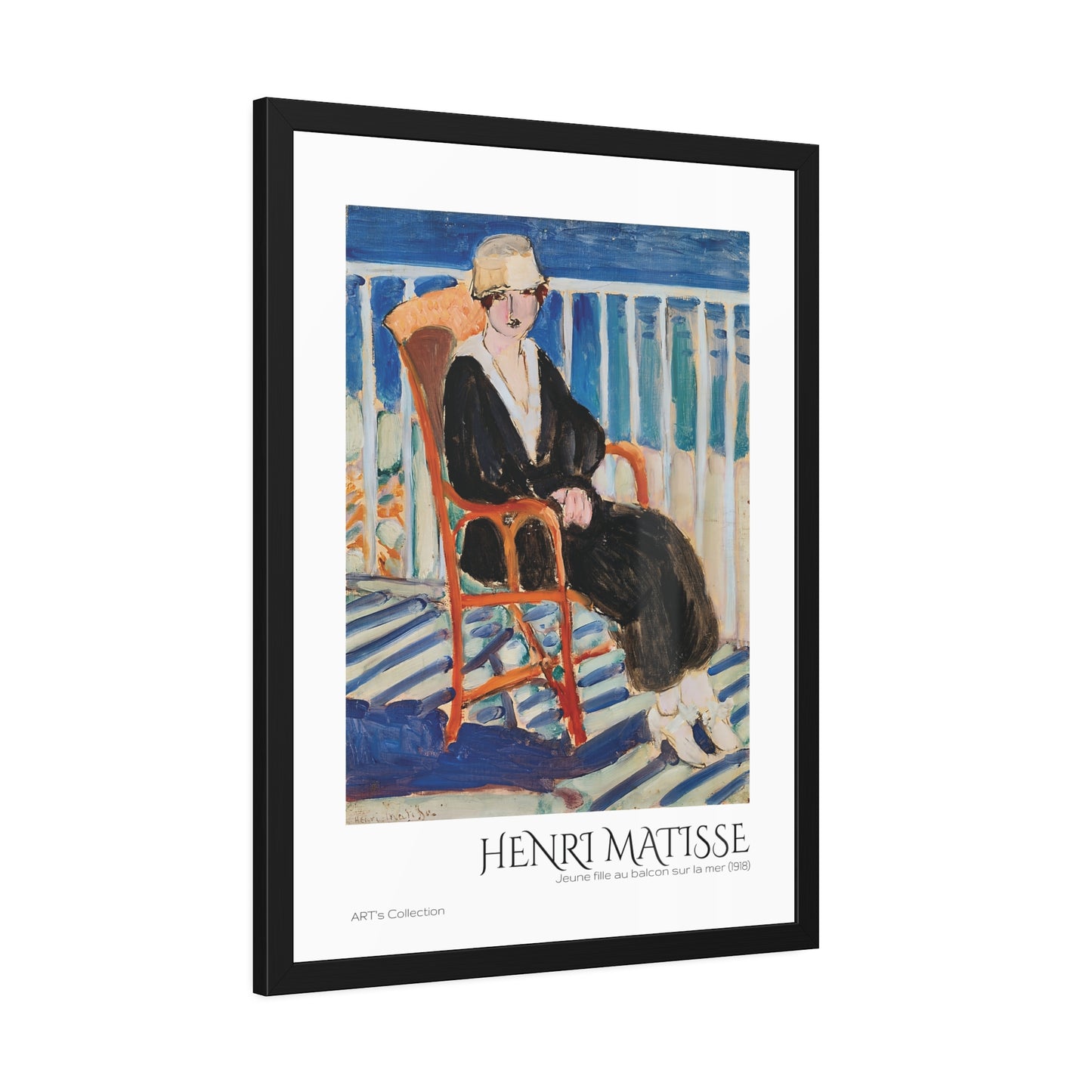 Jeune fille au balcon sur la mer (1918) by Henri Matisse / Affiche Encadrée série ART's Collection