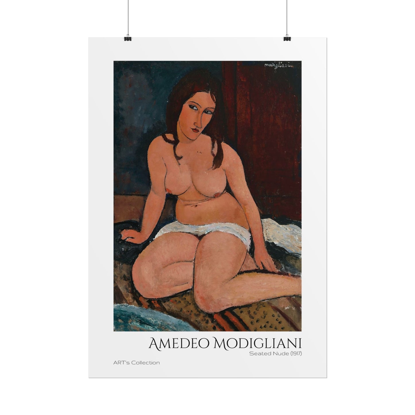 Seated Nude (1917) by Amedeo Modigliani / Affiche imprimée - Série ART's Collection