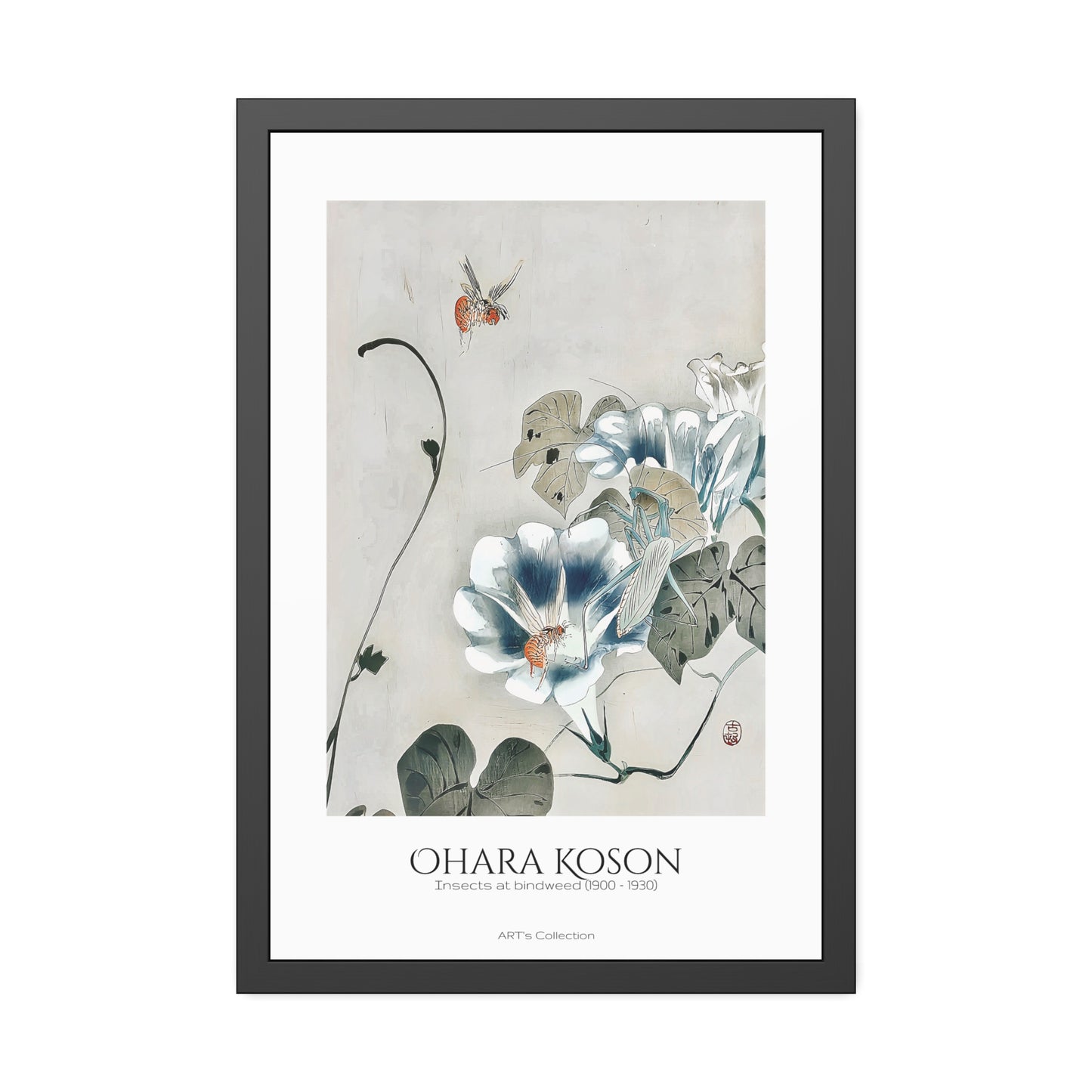 Insects at bindweed (1900 - 1930) by Ohara Koson / Affiche Encadrée série ART's Collection