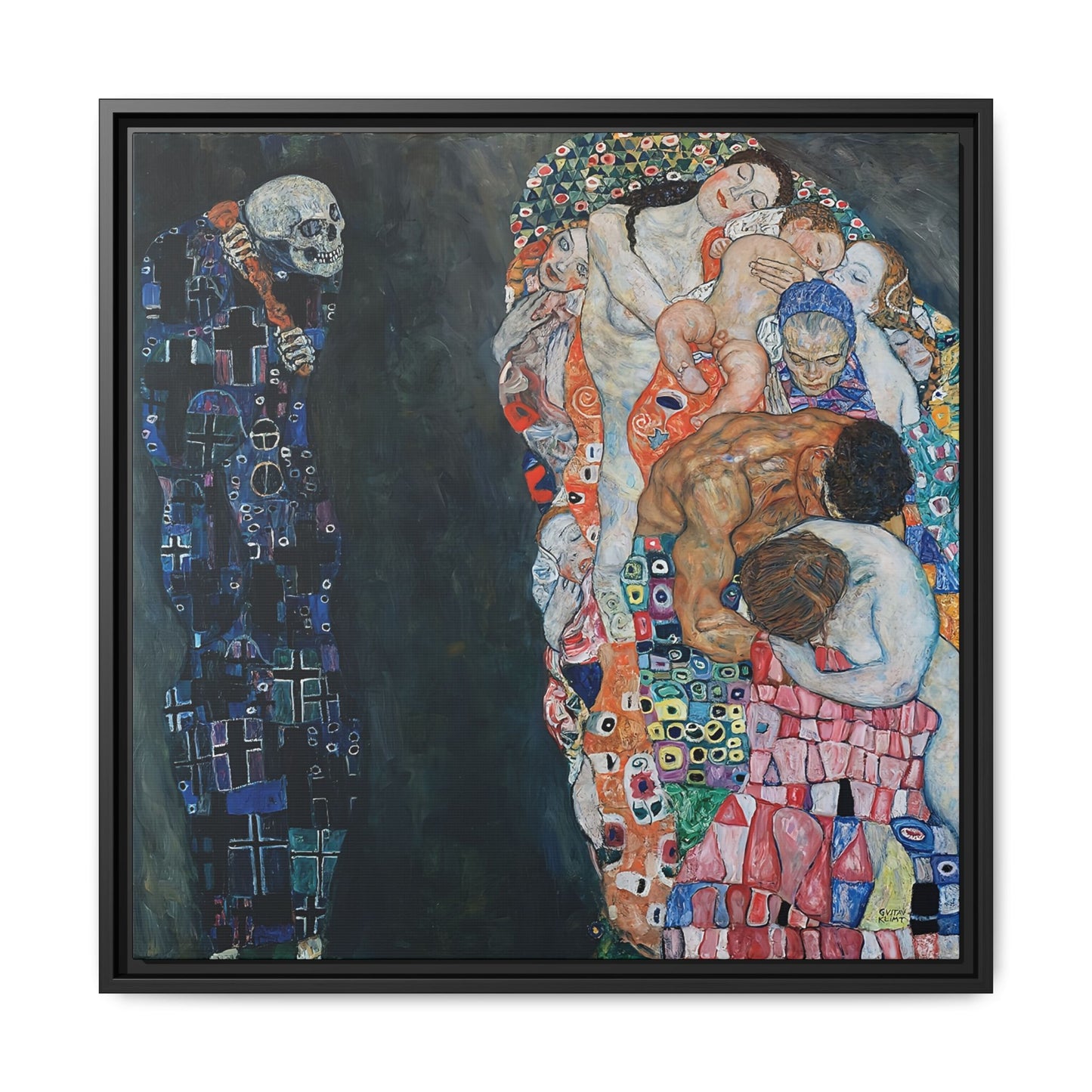 Death and Life (1910-15) by Gustav Klimt / Toile encadrée sur caisse américaine