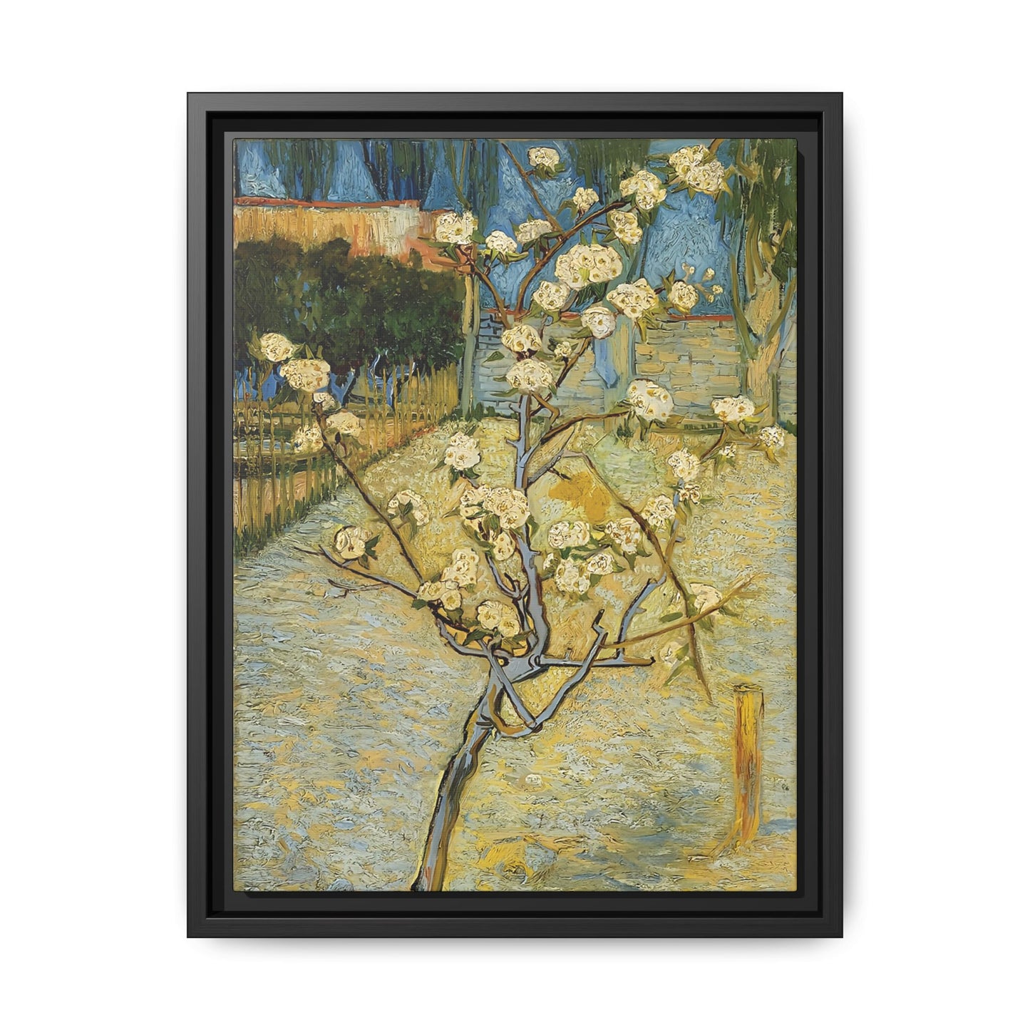 Small pear tree in blossom (1888) by Vincent van Gogh / Toile encadrée sur caisse américaine